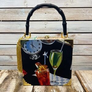 Vintage Arturo Fuente Curly Head Cigar Box Purse Handbag Clutch Retro Velvet